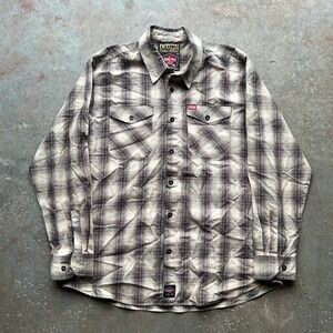 DIXON Mens Journeyman FR Flannel Shirt Tan Plaid Workwear Size 2X